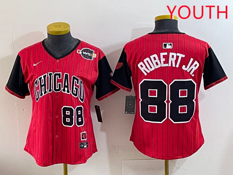 Youth 2025 Chicago White Sox #88 Robert jr Red Joint Name Nike MLB Jersey style 8